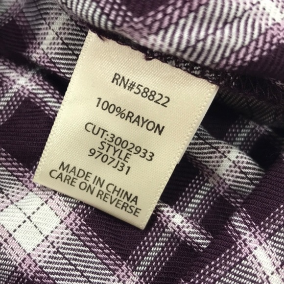 Max Studio Plaid Ruffle Sleeve Blouse - Picture 5 of 6